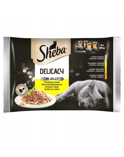 SHEBA Delicacy in Jelly Hrana umeda pentru pisici, arome de pasare 52 x 85 g