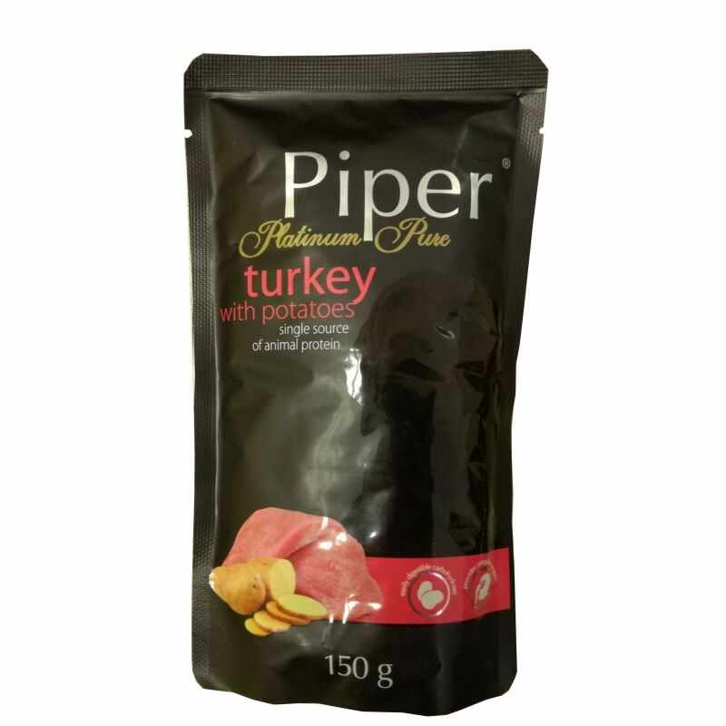 Piper Pure, carne de curcan si cartofi, plic, 150 g