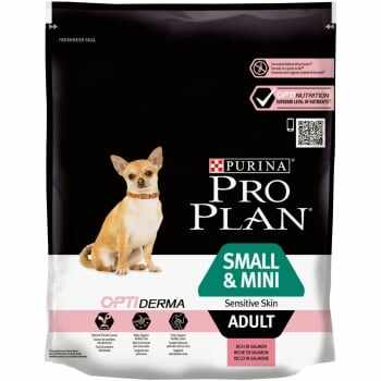 PURINA Pro Plan Sensitive Skin Adult S, Somon, hrană uscată câini, piele și blană, 700g