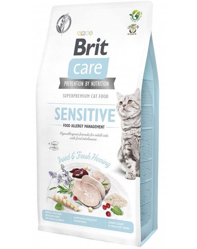 BRIT Care Grain-free Insect&herring sensitive Hrana uscata fara cereale hipoalergenica pentru pisici cu tractul digestiv sensibil 7 kg