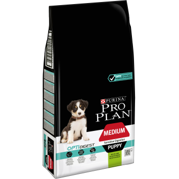 PURINA Pro Plan Sensitive Digestion Puppy M, Miel, pachet economic hrană uscată câini junior, sensibilități digestive, 12kg x 2