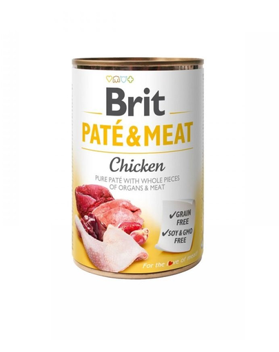 BRIT Pate&Meat chicken Hrana umeda pentru caini adulti, cu pui, set 6 x 400 g