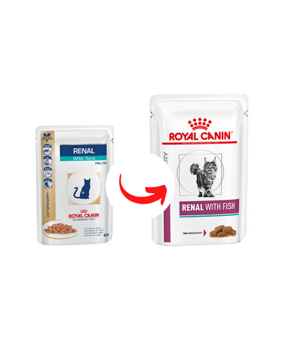 ROYAL CANIN Renal Feline Fish hrana umeda dietetica pentru pisici cu insuficienta renala cronica, cu peste 24 x 85 g