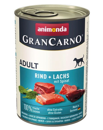 ANIMONDA Grancarno Adult vită, somon și spanac 400 gr
