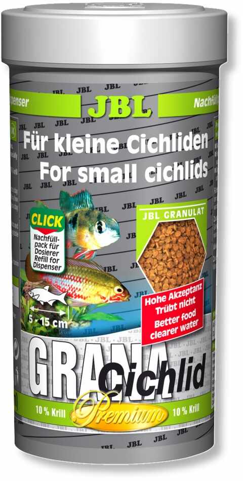 Hrana granule premium pentru ciclide JBL Grana-Cichlid 250 ml Refill