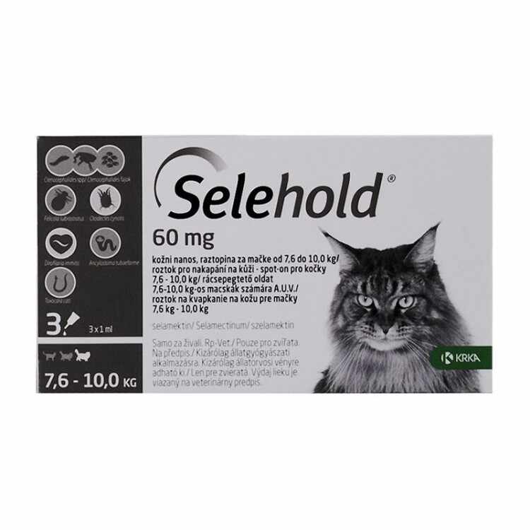Selehold pentru pisici între 7.6-10kg, 3 pipete antiparazitere