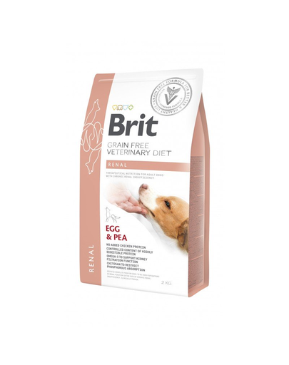 BRIT Veterinary Diets Dog Renal Dieta veterinara pentru caini adulti cu insuficienta renala, cu oua si mazare 2 kg