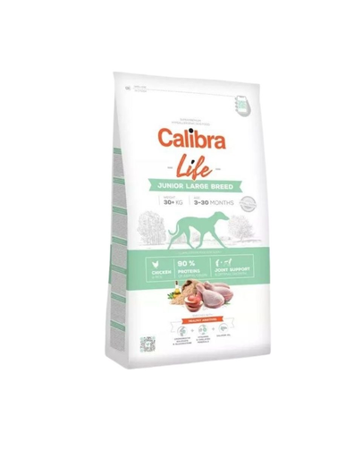 CALIBRA Dog Life Junior Large Breed Chicken hrana uscata superpremium pentru caini juniori talie mare 12 kg