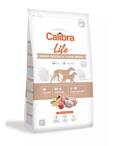 CALIBRA Dog Life Senior Medium&Large Chicken hrana uscata pentru caini seniori de talie medie si mare 12 kg