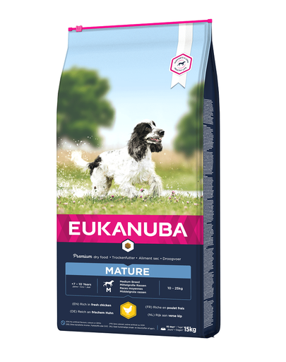 EUKANUBA Senior Medium Breeds Chicken Hrana uscata pentru caini senior de talie medie, bogata in pui 15 kg