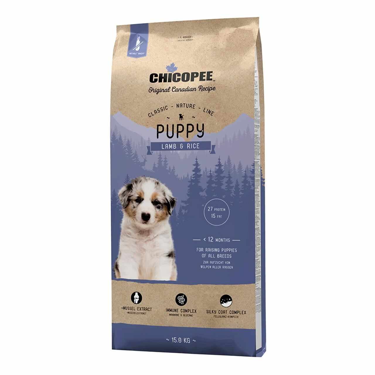 Hrana Uscata Pentru Caini Super Premium Chicopee Classic Nature Line Puppy Lamb&Rice 15kg/8287015