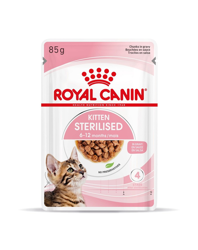 ROYAL CANIN Kitten Sterilised Hrana umeda pentru pisoi sterilizati pana la 12 luni, in sos 12 x 85g