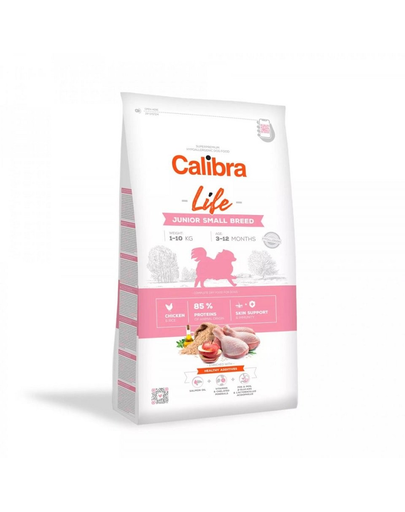 CALIBRA Dog Life Junior Small Breed Chicken hrana uscata hipoalergenica superpremium pentru caini juniori de talie mica 12 kg (2 x 6 kg)