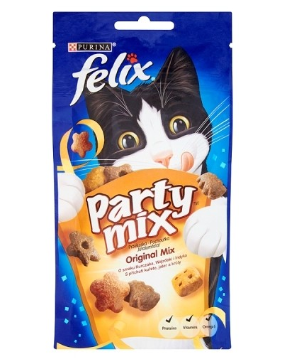 FELIX Party Mix Orginal MIX, cu aromă de pui brânză și curcan
