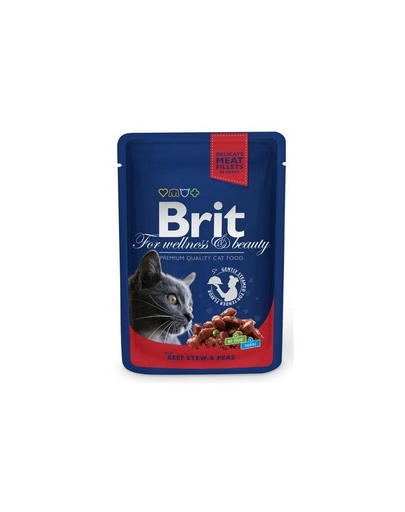 BRIT Premium Cat Adult vită și mazăre 100 g