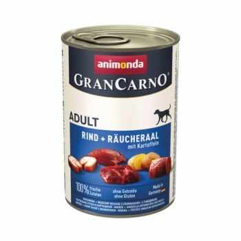 GRANCARNO, țipar afumat și cartof, pachet economic conservă hrană umedă câini, (in aspic), 800g x 6