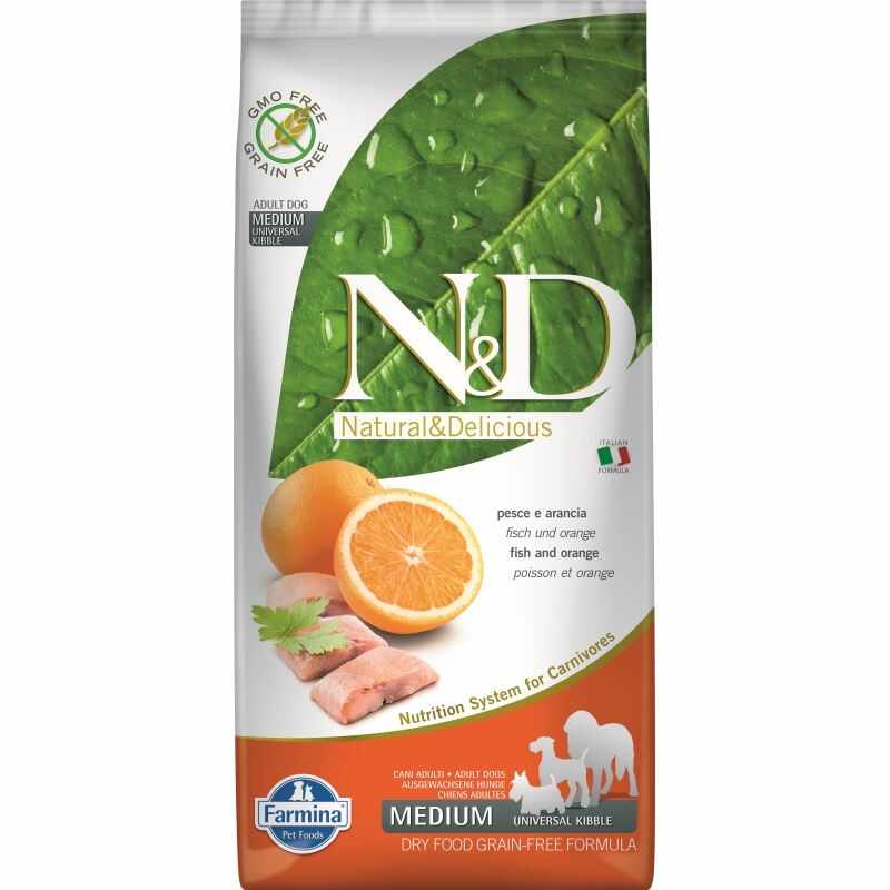 N&D Dog Grain free Fish and Orange Adult Medium, 7 kg