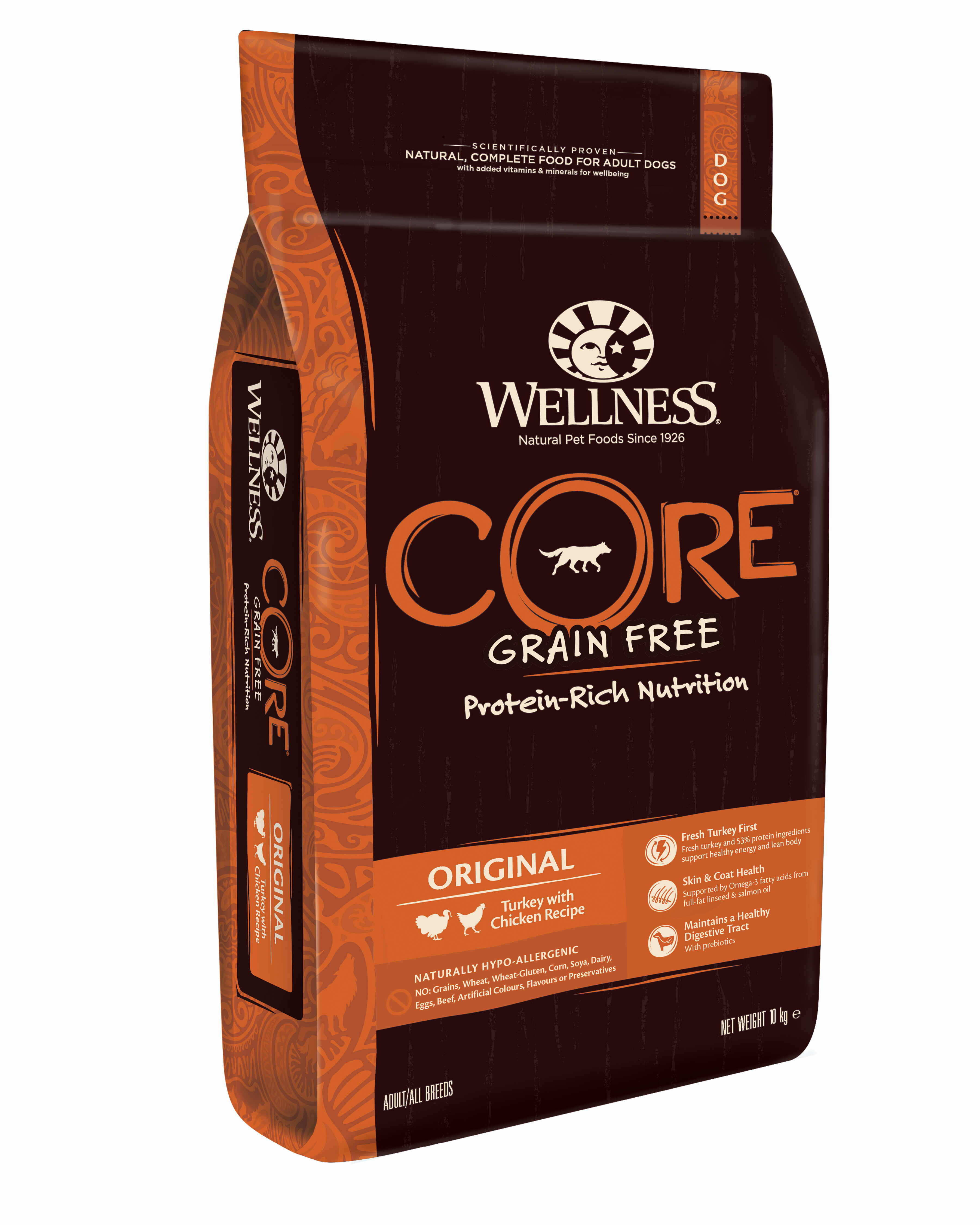 Hrana uscata pentru caini Wellness Core cu curcan si pui 10 kg