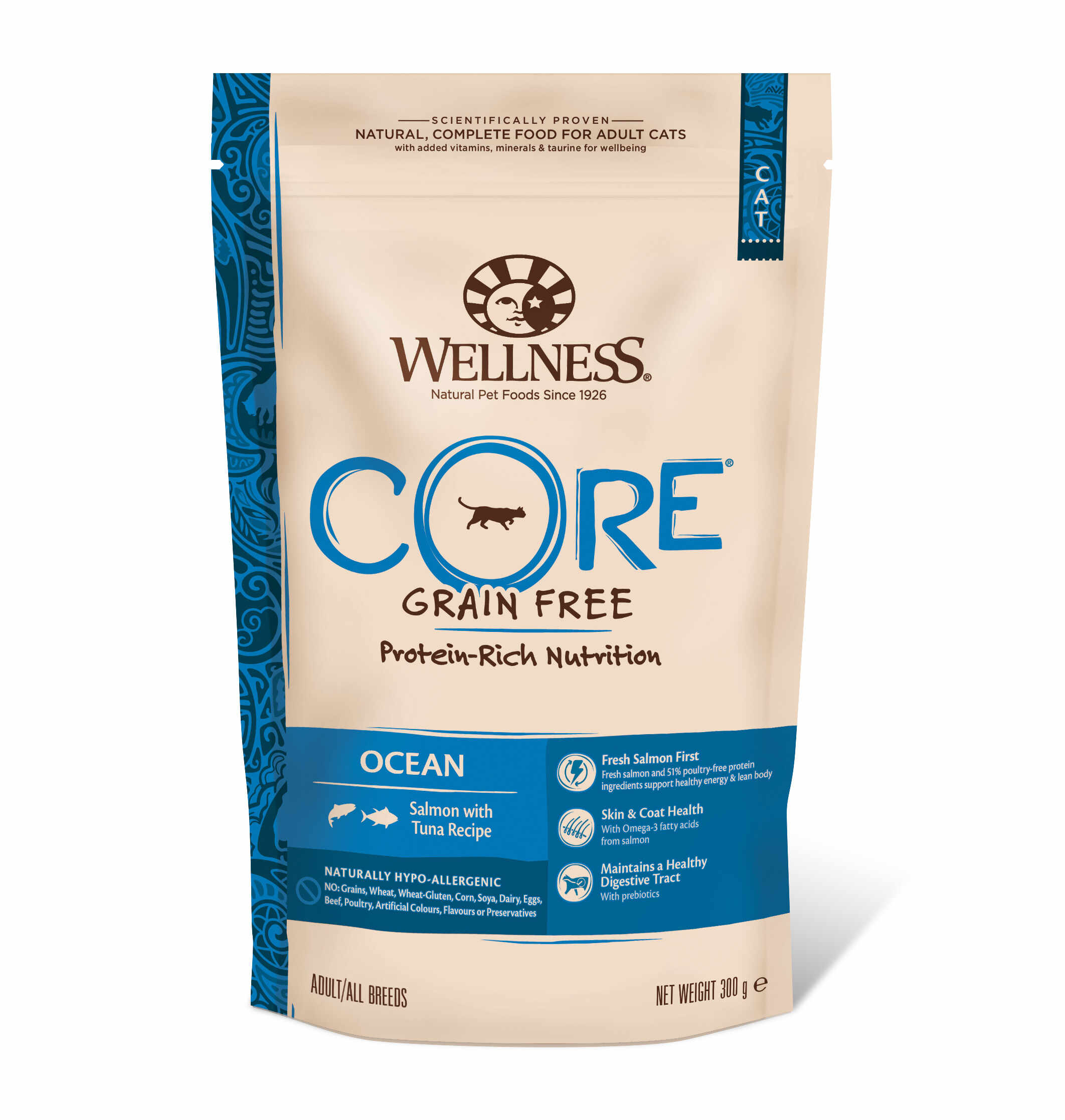 Hrana uscata pentru pisici Wellness Core Dry cu somon si ton 300 g
