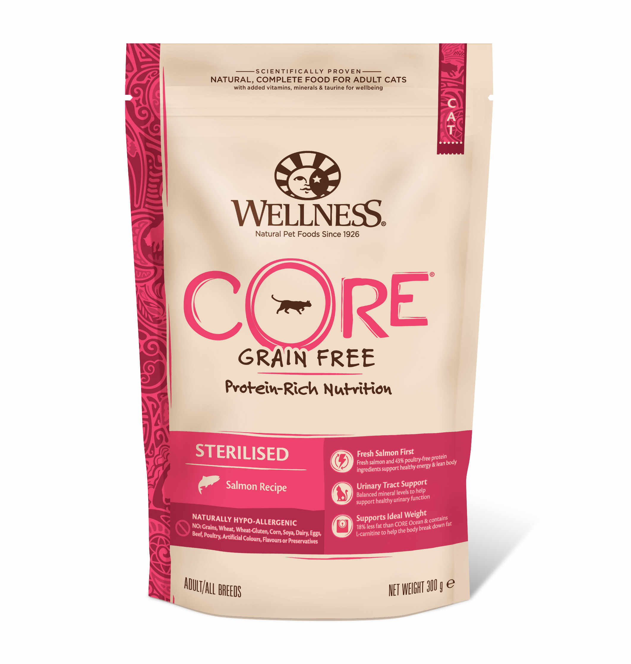 Hrana uscata pentru pisici Wellness Core Dry Sterilised cu somon 300 g