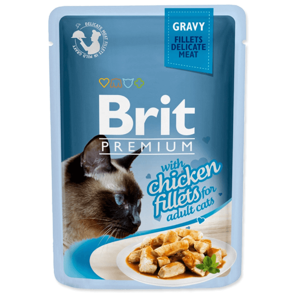 Hrana umeda pentru pisici Brit Premium cu file de pui in sos 85g