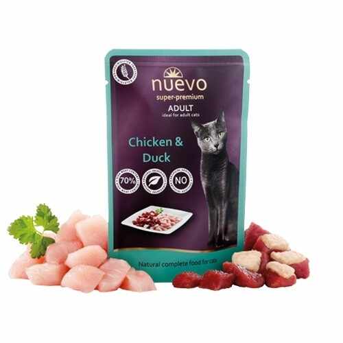Hrana umeda pentru pisici Nuevo cu pui si rata 85 g