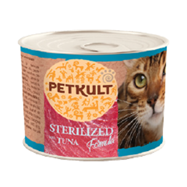 Hrana umeda pentru pisici Petkult Sterilised cu ton 185 g
