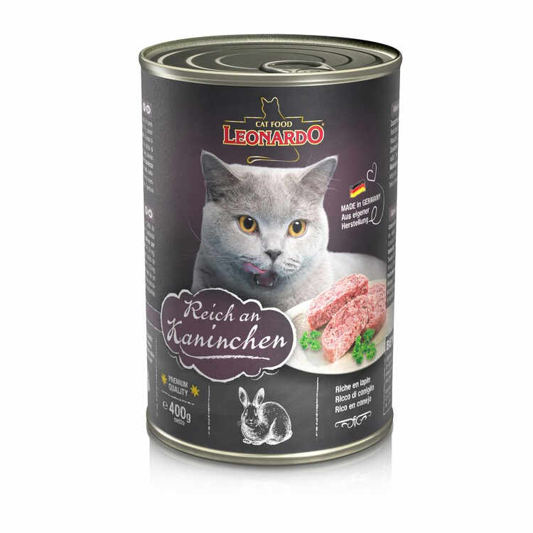Hrana umeda pentru pisici Leonardo cu iepure 400 g