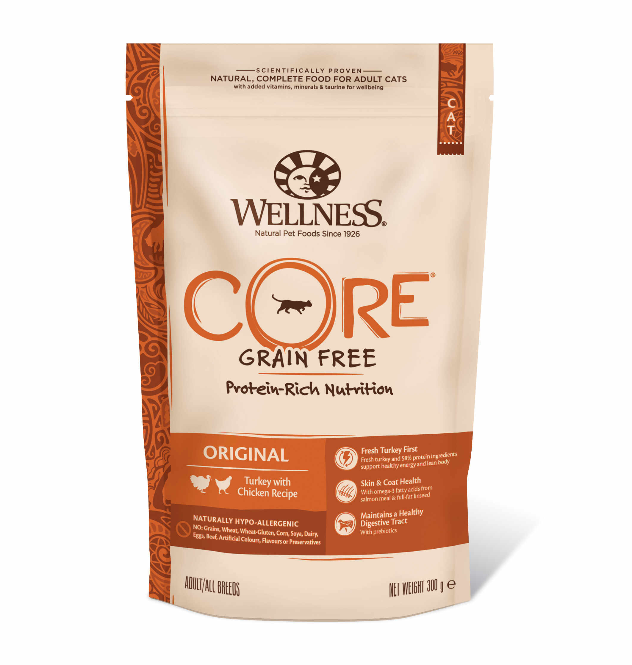 Hrana uscata pentru pisici Wellness Core Dry cu curcan si pui 300 g