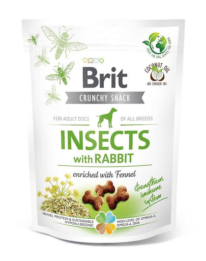 BRIT Care Dog Crunchy Crakcer Insect&Rabbit Recompense pentru caini, cu insecte si iepure 200 g