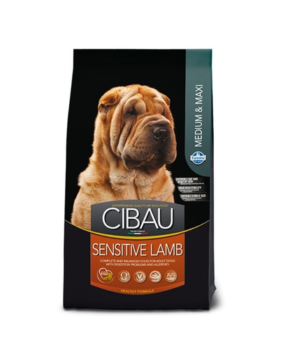 CIBAU Sensitive Lamb Medium & Maxi Hrana uscata pentru caini de talie medie sau mare, cu intolerante alimentare 12 kg + 2 kg GRATIS
