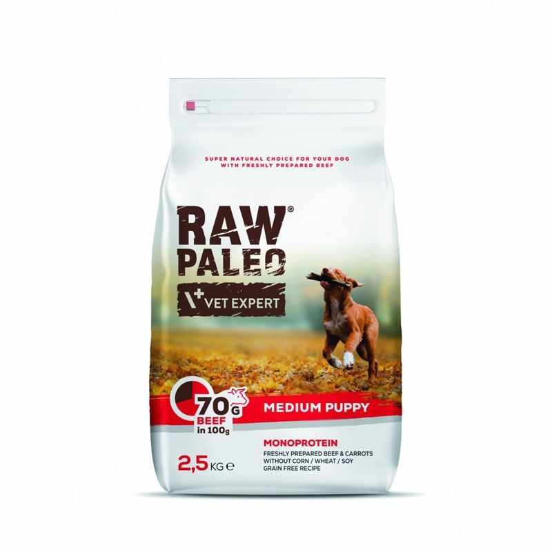 Raw Paleo, Puppy, Rase Medii, Vita, 2.5 Kg