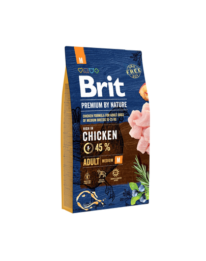 BRIT Premium By Nature Adult Medium M Hrana uscata pentru caini adulti de talie medie, cu pui 8 kg
