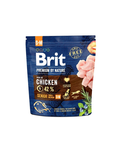 BRIT Premium By Nature Senior Small Medium S+M Hrana uscata pentru caini senior de talie mica sau medie 1 kg