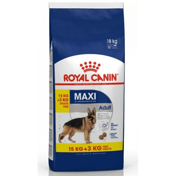 Hrana uscata pentru caini Royal Canin Maxi Adult 15kg + 3kg PROMO