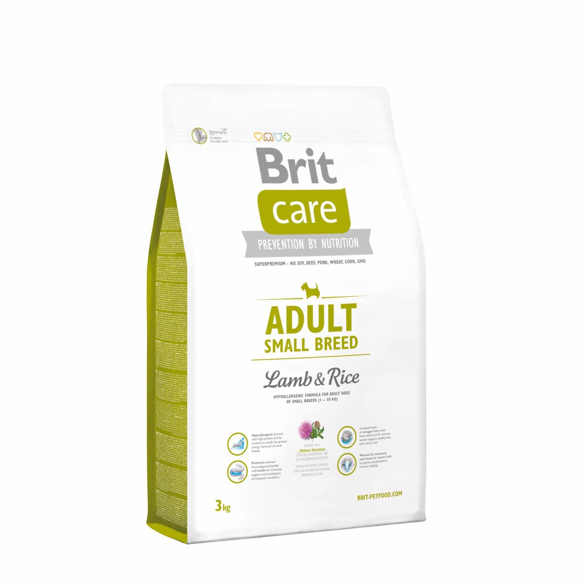 Hrana uscata pentru caini Brit Care Adult Small Breed cu miel si orez 3 kg
