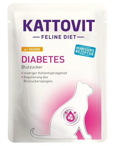 KATTOVIT Feline Diet Diabetes hrana umeda dietetica pentru pisici cu diabet, pui 85 g