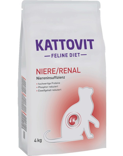 KATTOVIT Feline Diet Niere/Renal hrana uscata dietetica pentru pisici cu afectiuni renale 4 kg