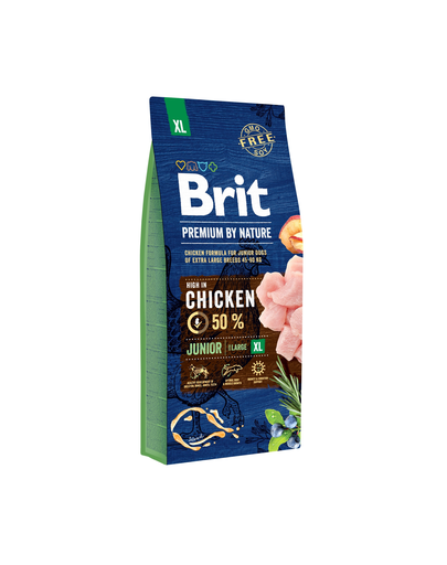 BRIT Premium By Nature Junior Extra Large Hrana uscata pentru catei si juniori de talie foarte mare XL 15 kg