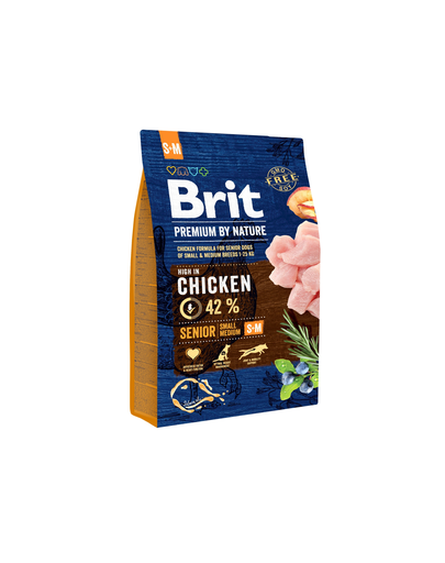 BRIT Premium By Nature Senior Small Medium S+M Hrana uscata pentru caini senior de talie mica sau medie 3 kg