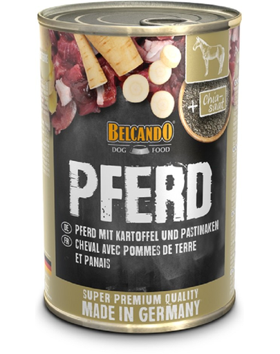 BELCANDO Super Premium Hrana umeda pentru caini adulti, cu carne de cal si cartofi 400 gr