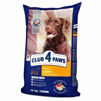CLUB 4 PAWS Premium Light, Pui, hrană uscată câini, managementul greutății, 14kg