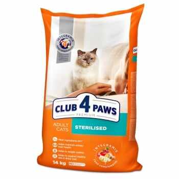 CLUB 4 PAWS Premium Sterilised, Pui, hrană uscată pisici sterilizate, 14kg
