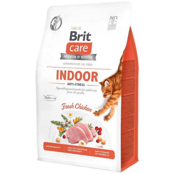 Hrana uscata pentru pisici Brit Care Cat Grain Free Indoor Anti-stress 400g