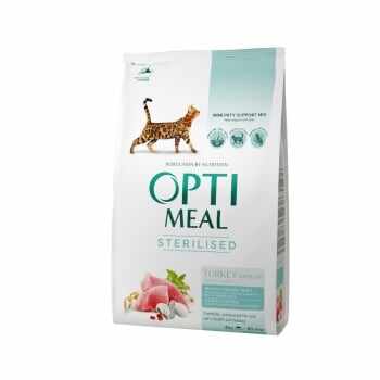 OPTIMEAL Sterilised, Curcan cu Ovăz, hrană uscată pisici sterilizate, 4kg