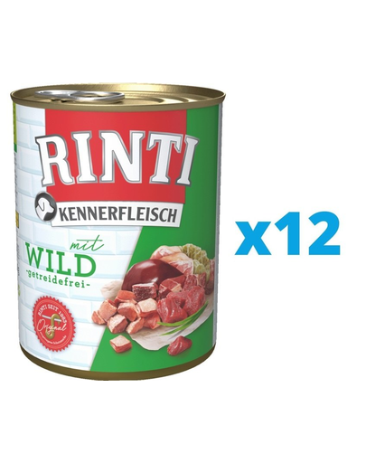 RINTI Kennerfleisch Game hrana caini, cu vanat 12 x 400 g