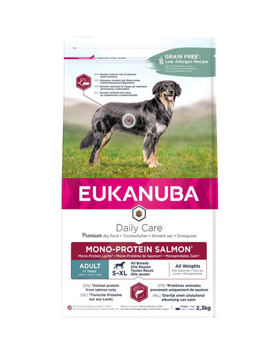 EUKANUBA Daily Care Adult Monoprotein cu somon 2,3 kg hrana monoproteica pentru caini