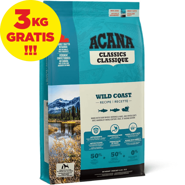 Hrana uscata pentru caini Acana Classic Wild Coast 14+3 kg GRATIS