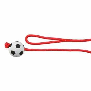 TRIXIE, jucărie minge de fotbal cu sfoară câini, cauciuc, 6cm x 1m, multicolor