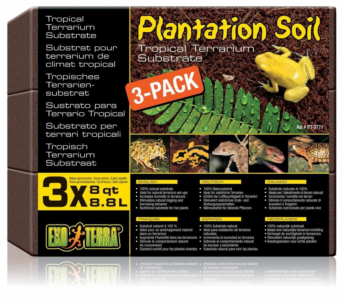 Asternut pentru terariu Exo Terra Plantation Soil Compact 3 x 8.8 L